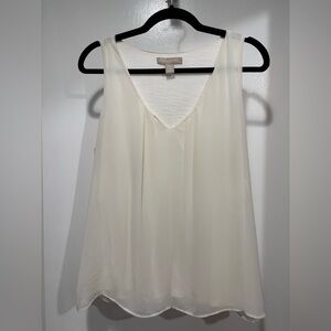 Banana Republic Cream V-Neck Sleeveless Tank